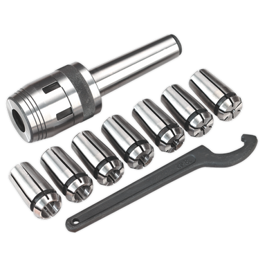 Sealey - Mill Chuck Set MT3-M12 Dia4-16mm