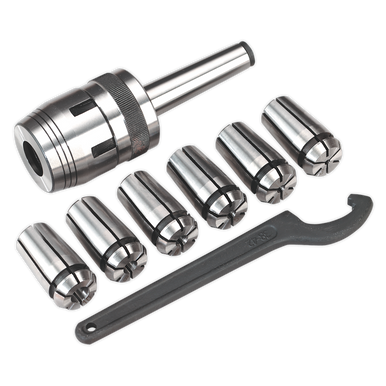 Sealey - Mill Chuck Set MT2-M10 Dia3-10mm