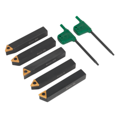 Sealey - Indexable 8mm Lathe Turning Tool Set 5pc