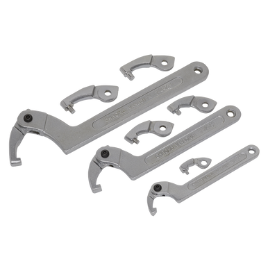 Sealey - Adjustable C Spanner Hook and Pin Wrench Set 11pc