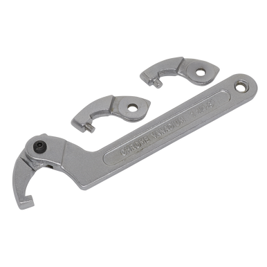 Sealey - Adjustable C Spanner Hook and Pin Wrench Set 4pc 32-76mm