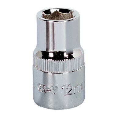 Sealey - WallDrive Socket 12mm 1/2inchSq Drive Fully Polished