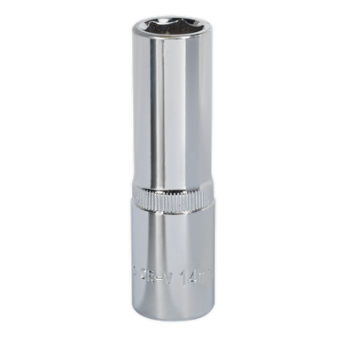 Sealey - WallDrive Socket 14mm Deep 1/2inchSq Drive Fully Polished