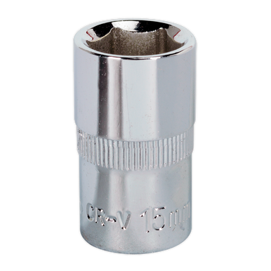 Sealey - WallDrive Socket 15mm 1/2inchSq Drive Fully Polished