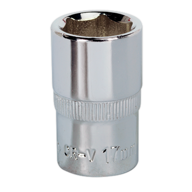 Sealey - WallDrive Socket 17mm 1/2inchSq Drive Fully Polished