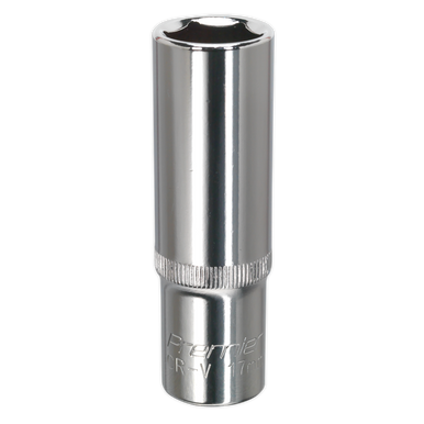 Sealey - WallDrive Socket 17mm Deep 1/2inchSq Drive Fully Polished