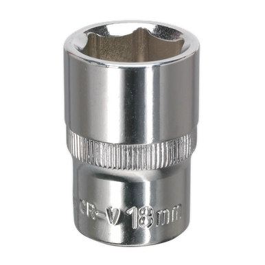 Sealey - WallDrive Socket 18mm 1/2inchSq Drive Fully Polished