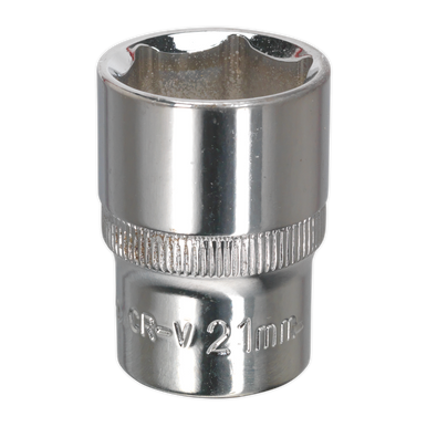 Sealey - WallDrive Socket 21mm 1/2inchSq Drive Fully Polished