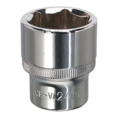Sealey - WallDrive Socket 24mm 1/2inchSq Drive Fully Polished