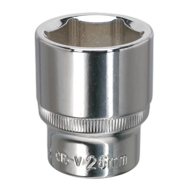 Sealey - WallDrive Socket 26mm 1/2inchSq Drive Fully Polished
