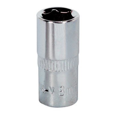 Sealey - WallDrive Socket 8mm 1/4inchSq Drive Fully Polished