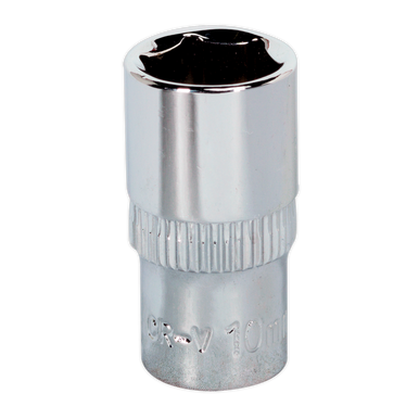 Sealey - WallDrive Socket 10mm 1/4inchSq Drive Fully Polished