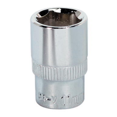 Sealey - WallDrive Socket 11mm 1/4inchSq Drive Fully Polished