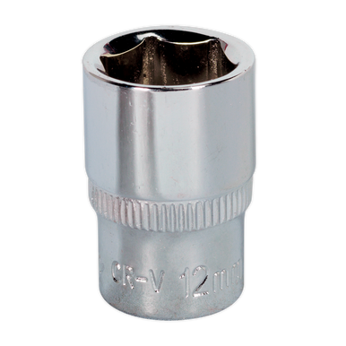 Sealey - WallDrive Socket 12mm 1/4inchSq Drive Fully Polished