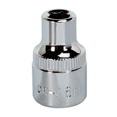 Sealey - WallDrive Socket 6mm 3/8inchSq Drive Fully Polished