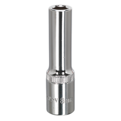 Sealey - WallDrive Socket 8mm Deep 3/8inchSq Drive Fully Polished