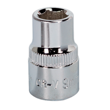 Sealey - WallDrive Socket 9mm 3/8inchSq Drive Fully Polished
