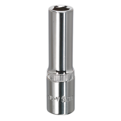 Sealey - WallDrive Socket 9mm Deep 3/8inchSq Drive Fully Polished