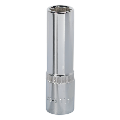 Sealey - WallDrive Socket 11mm Deep 3/8inchSq Drive Fully Polished