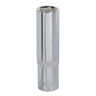 Sealey - WallDrive Socket 12mm Deep 3/8inchSq Drive Fully Polished