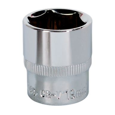 Sealey - WallDrive Socket 19mm 3/8inchSq Drive Fully Polished