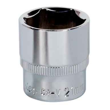 Sealey - WallDrive Socket 21mm 3/8inchSq Drive Fully Polished
