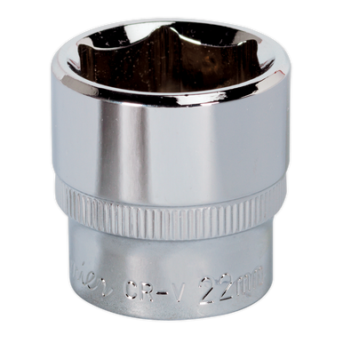 Sealey - WallDrive Socket 22mm 3/8inchSq Drive Fully Polished