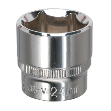 Sealey - WallDrive Socket 24mm 3/8inchSq Drive Fully Polished