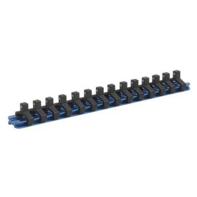 Sealey - Socket Retaining Rail with 14 Clips Aluminium 1/4inchSq Drive