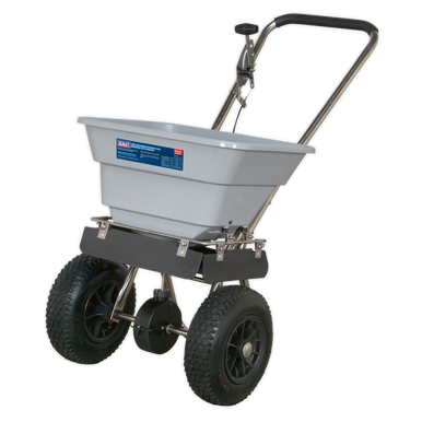 Sealey - Stainless Steel Broadcast Salt Spreader 37kg Walk Behind