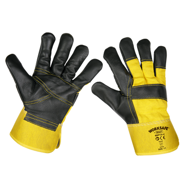 Sealey - Rigger's Gloves Hide Palm Pair