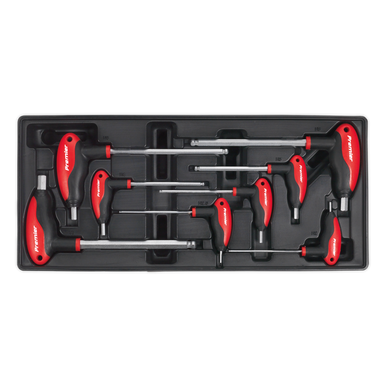 Sealey - Tool Tray with T-Handle Ball-End Hex Key Set 8pc