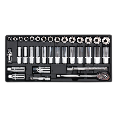 Sealey - Tool Tray with Socket Set 35pc 3/8inchSq Drive