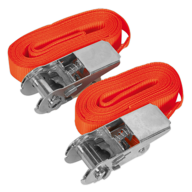 Sealey - Self-Securing Ratchet Tie Down 25mm x 4.5m 500kg Pair