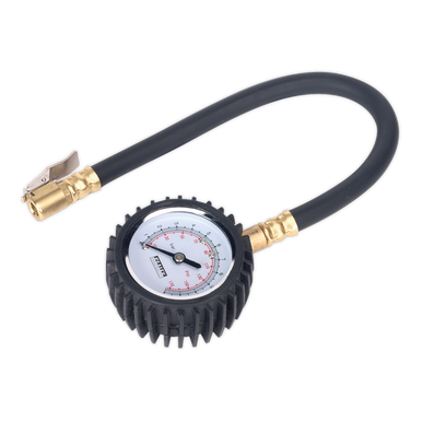 Sealey - Tyre Pressure Gauge with Clip-On Chuck 0-7bar0-100psi