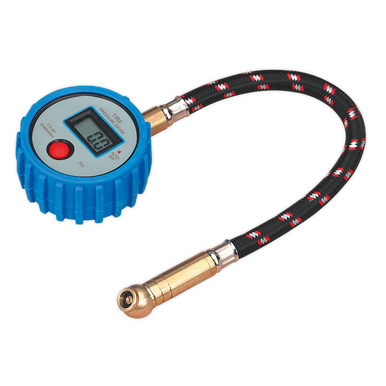 Sealey - Tyre Pressure Gauge Digital with Leader Hose and Quick Release
