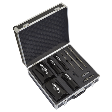 Sealey - Diamond 5 Core Kit 385265117127mm Cores with Adaptors