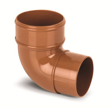 Eurocell Gutter Round Offset Bend 90 Deg 68mm Clay Brown