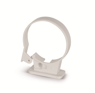 Eurocell Gutter Round Single Fix Downpipe Clip 68mm White