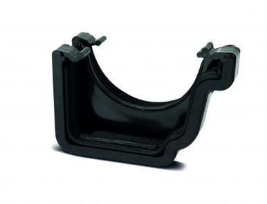 Eurocell Gutter Universal Plus To Half Round Adaptor Left Hand Black