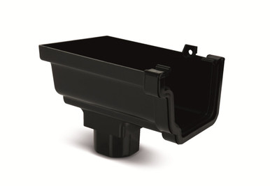 Eurocell Gutter Universal System Plus Stop End Running Outlet Left Hand Black