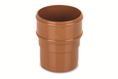 Eurocell Gutter Round Drainpipe Socket 68mm Clay Brown