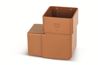 Eurocell Gutter Square Offset Pipe Bend 90 Deg 65mm Clay Brown