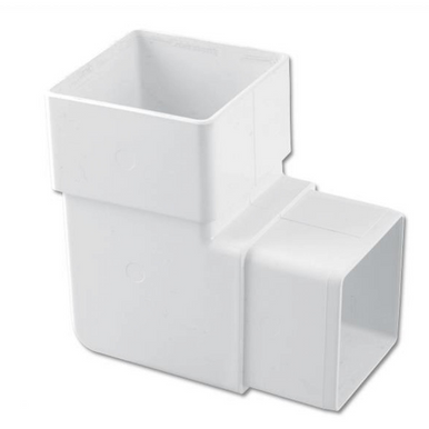 Eurocell Gutter Square Offset Pipe Bend 90 Deg 65mm White