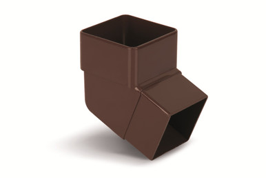 Eurocell Gutter Square Offset Pipe Bend 112 Deg 65mm Brown