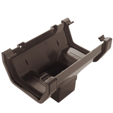 Eurocell Gutter Square Running Outlet 114mm Black