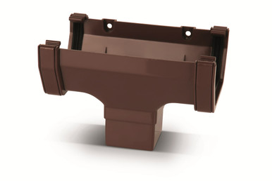 Eurocell Gutter Square Running Outlet 114mm Brown
