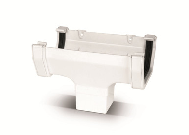 Eurocell Gutter Square Running Outlet 114mm White