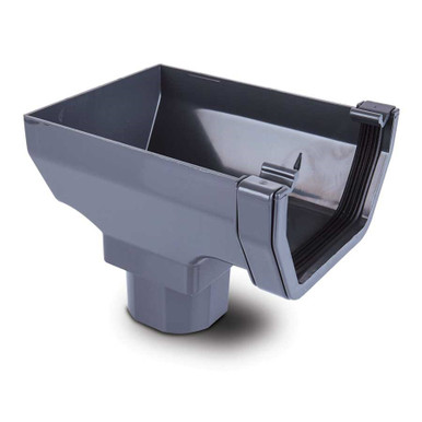 Eurocell Gutter Square Stop End Outlet 114mm Anthracite