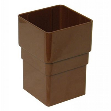 Eurocell Gutter Square Pipe Socket 65mm Brown